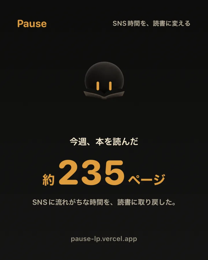 今週読んだ約235ページと相棒を載せた共有カード